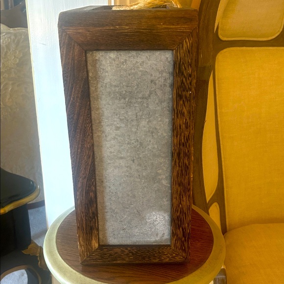 NWT Rustic Industrial Wooden and Metal Storage Box 6” x 14” - Picture 4 of 4